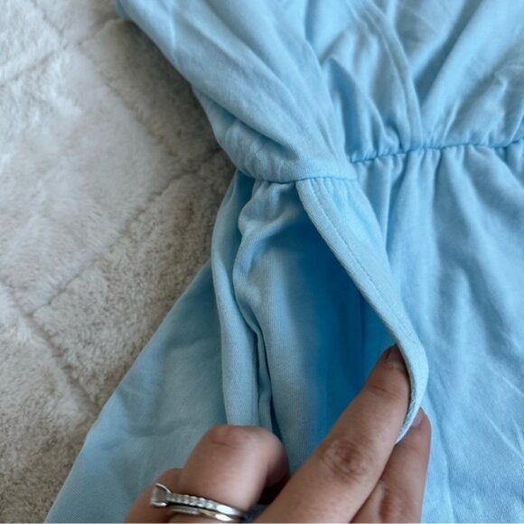 Victoria's Secret PINK | Pastel Blue Cotton Pajama Romper | Size Extra Small - Picture 13 of 15
